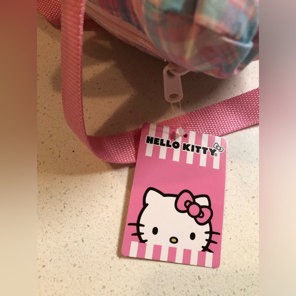 Hello Kitty Plaid Vinyl Plushie Backpack - Picture 6 of 8